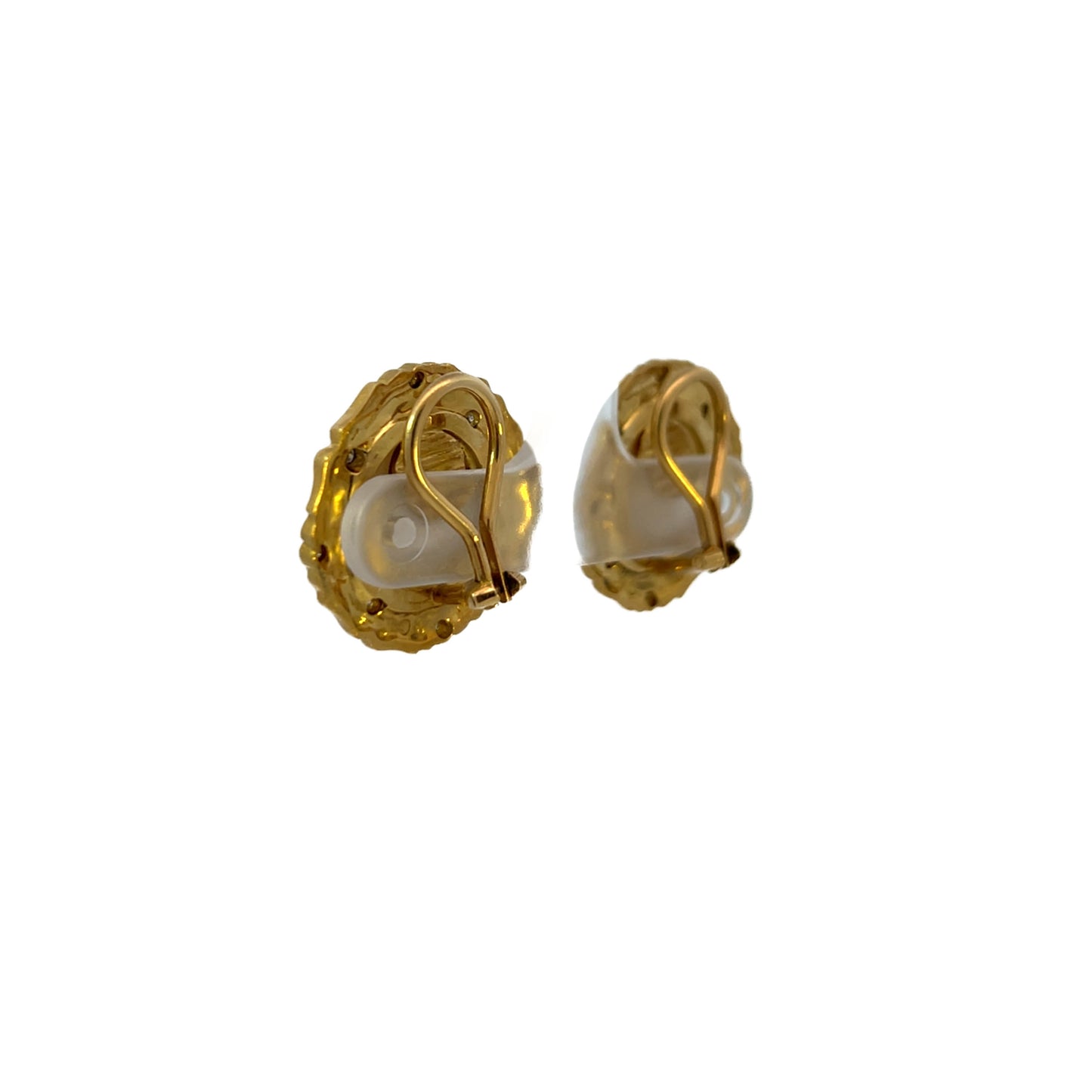 18K Gold Pearl Clip-on Earrings - Estate Jewelry