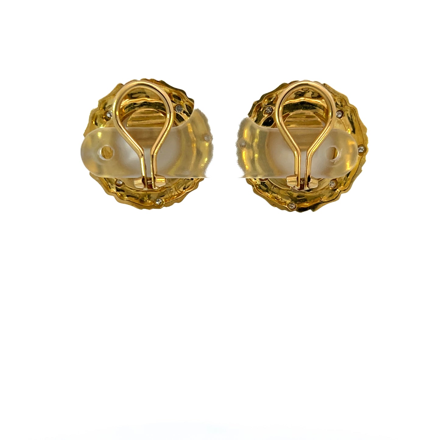18K Gold Pearl Clip-on Earrings - Estate Jewelry