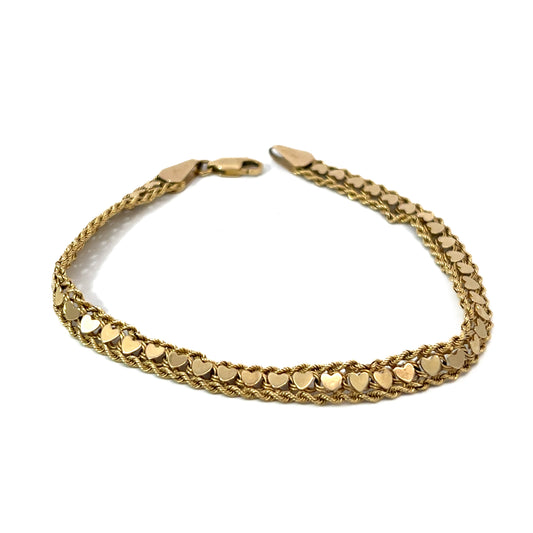 14K Gold Estate Heart Bracelet