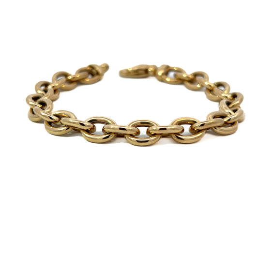 14K Gold Large Link Bracelet: Chunky Chain Bracelet
