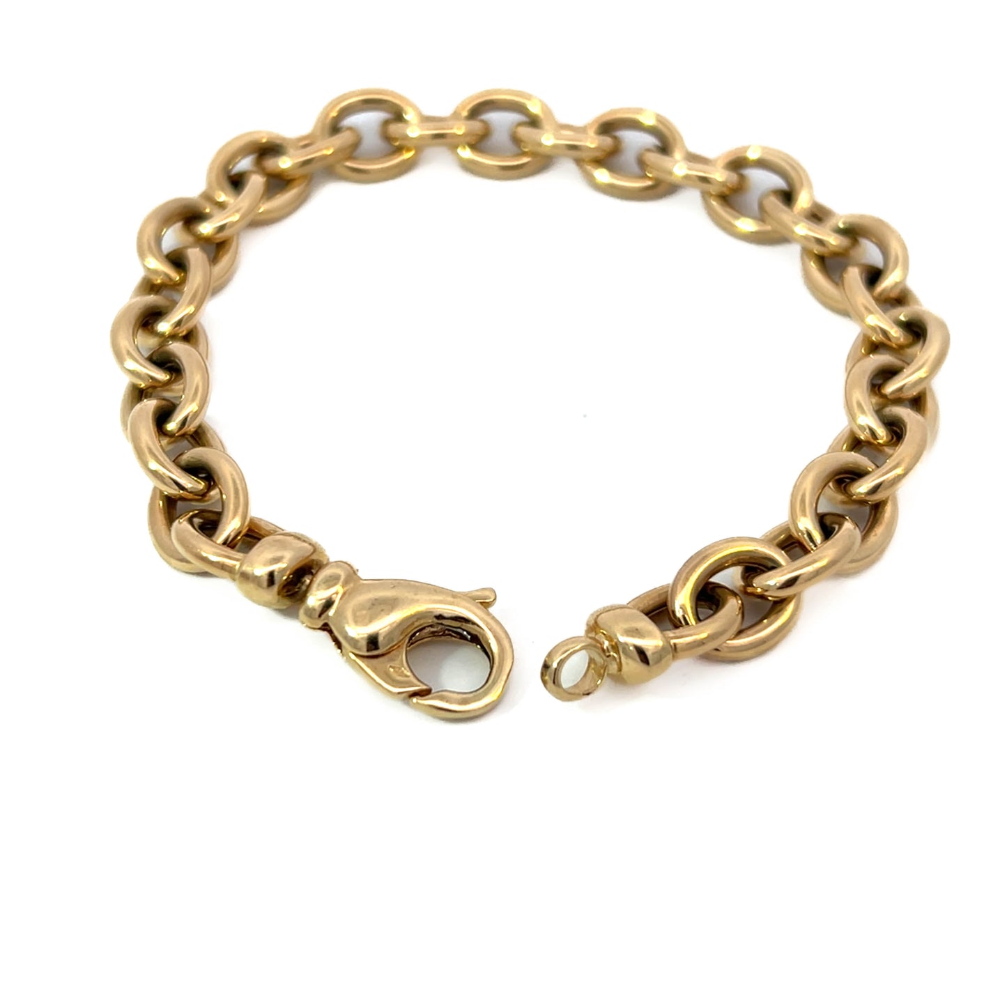14K Gold Large Link Bracelet: Chunky Chain Bracelet
