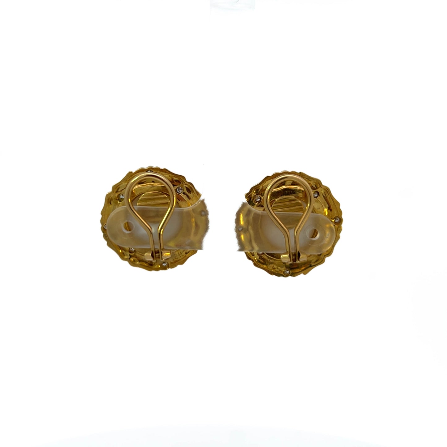 18K Gold Pearl Clip-on Earrings - Estate Jewelry